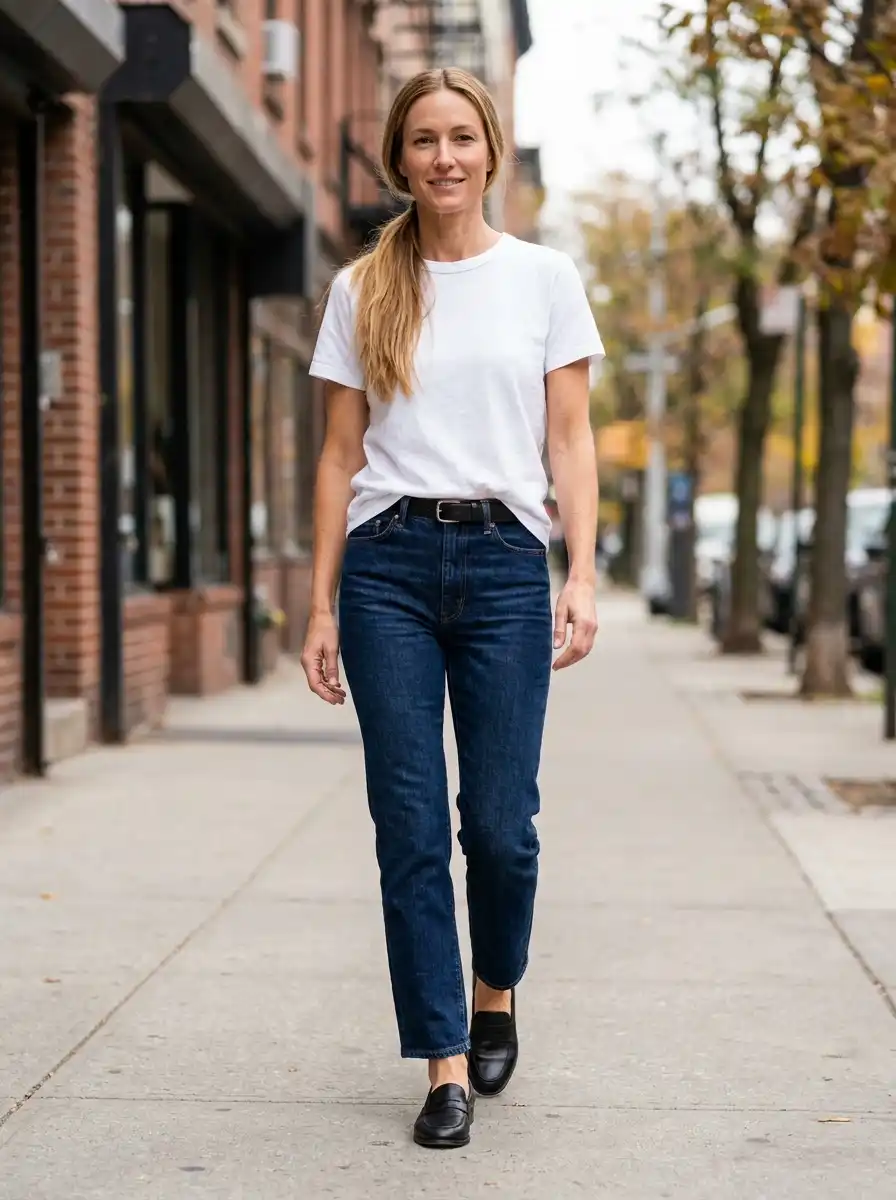 How to Update Your Style After 40 With Pieces You'll Actually Wear 4 Get your jeans and trousers into a current fit