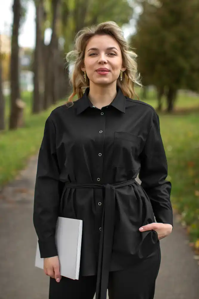 How to Wear All Black Over 40 Without Looking Severe 5 Open the neckline so it dips 3 inches below your collarbone