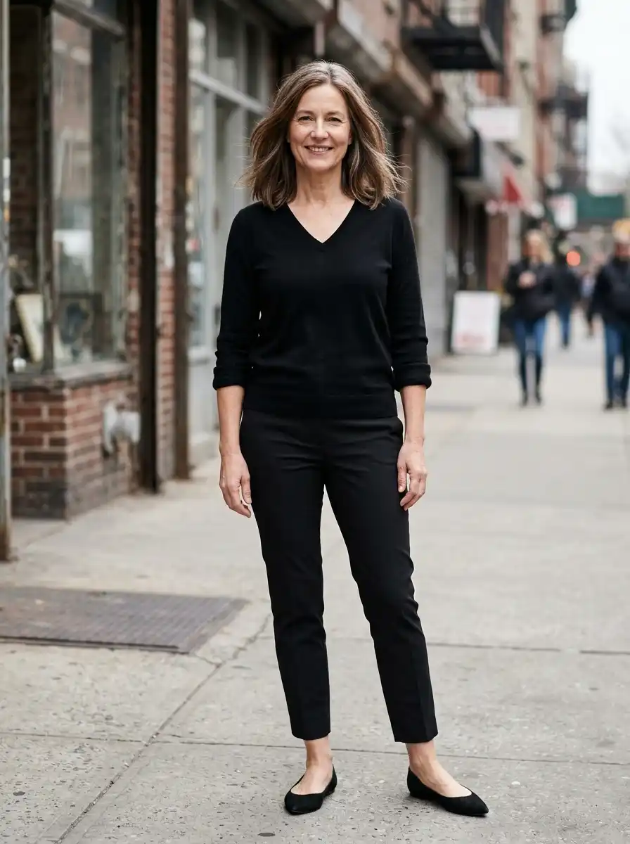 How to Wear All Black Over 40 Without Looking Severe 6 Show 2 inches of wrist and ankle