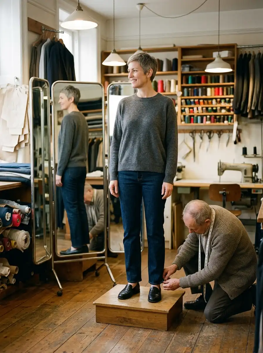 Take your jeans to a tailor for the hem and waist gap