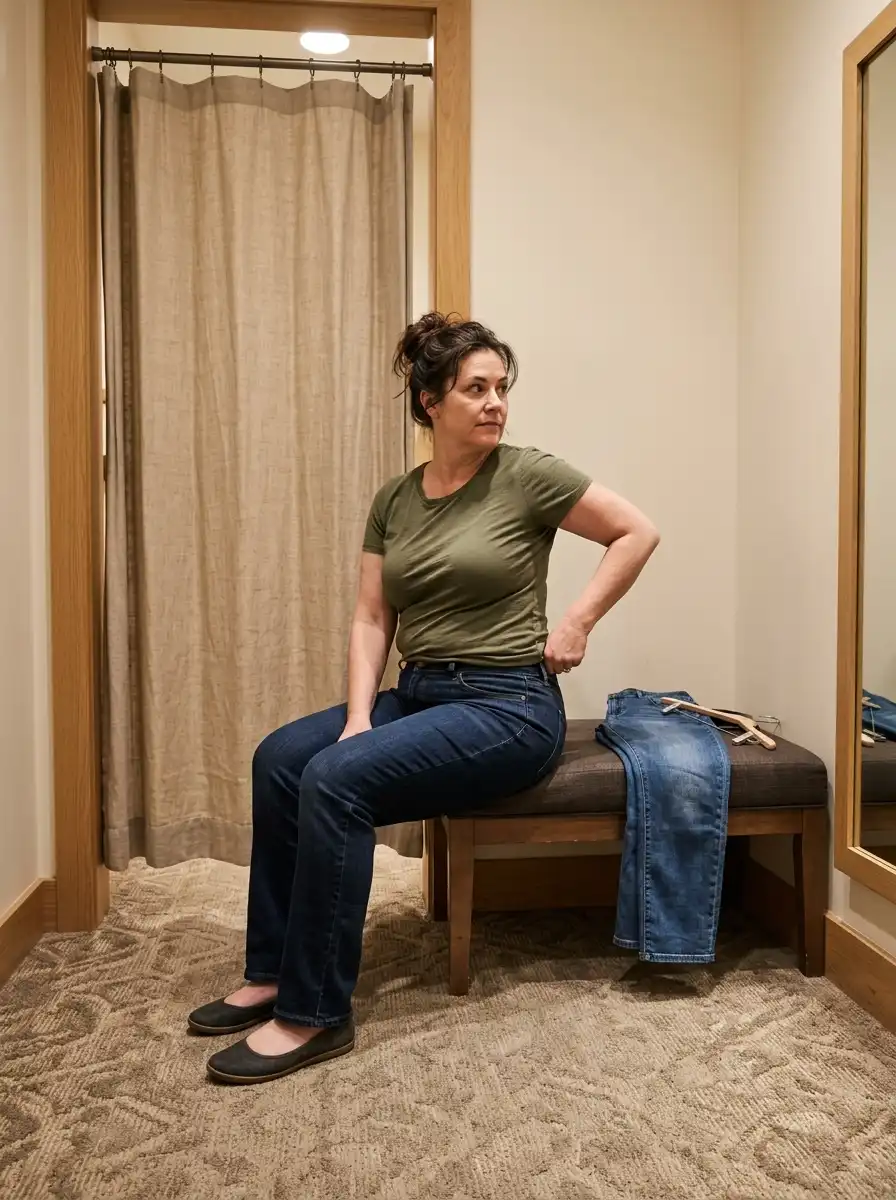Try on two sizes and sit down in each