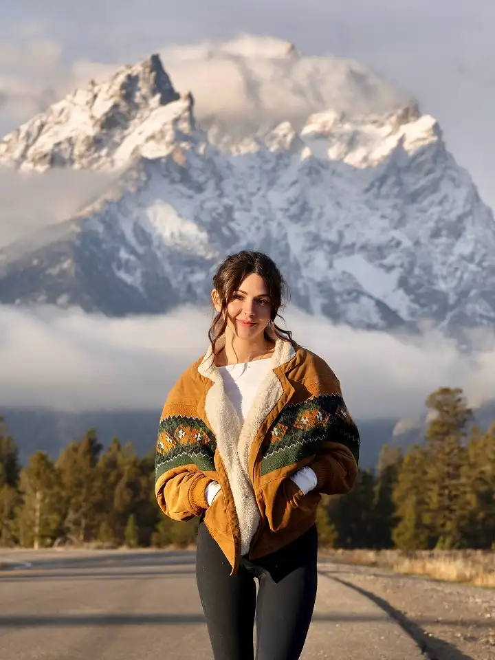 Sherpa Lined Jacket With a Knit Pattern Band