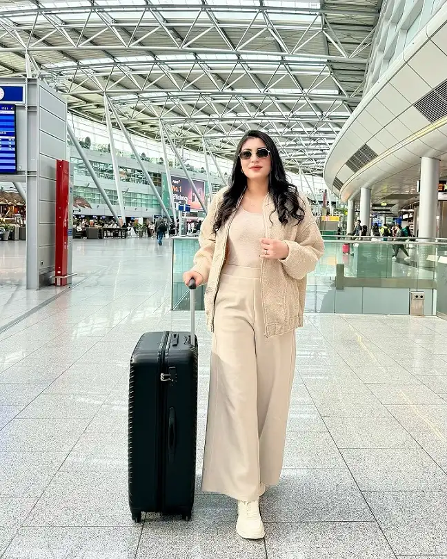 Cream Bomber with Wide Leg Trousers in One Tone