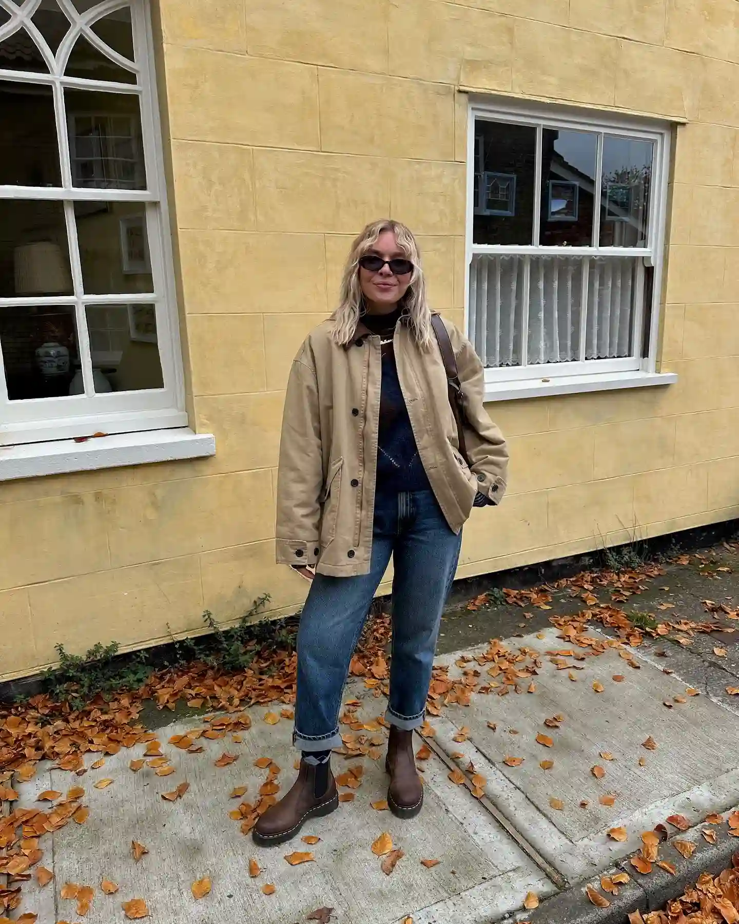 20 Ankle Boot Outfits for Women Over 40 18 17. Tan Utility Jacket with Chunky Chelsea Boots