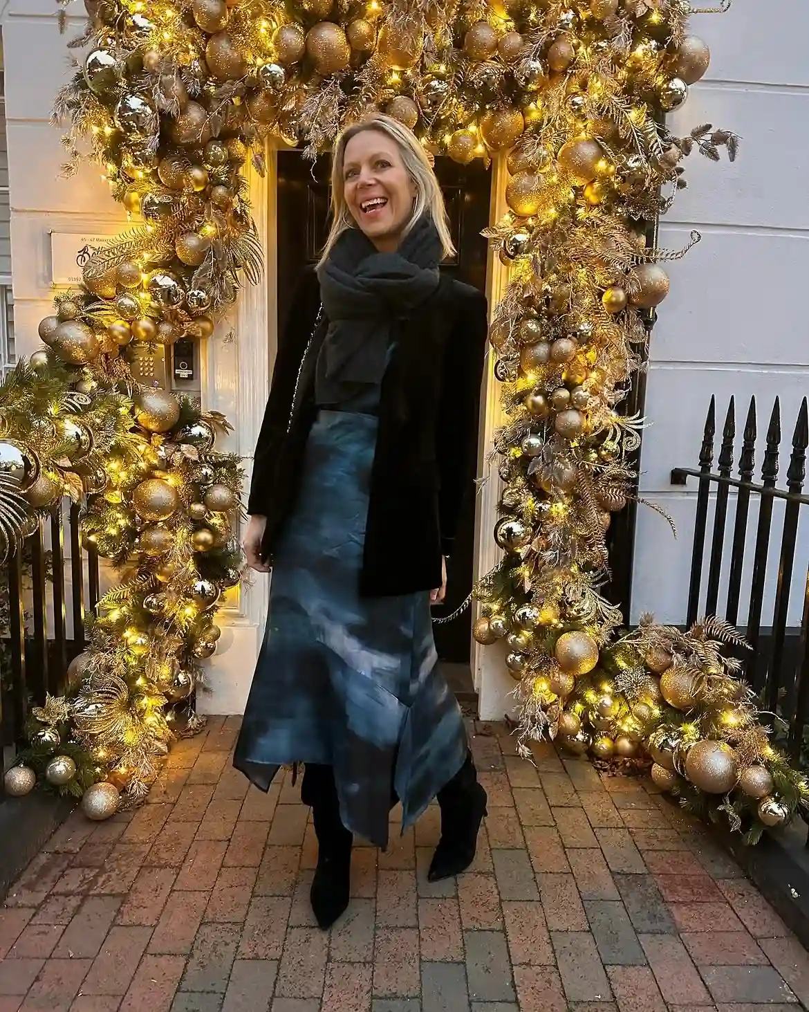 12. Tie Dye Skirt with Velvet Blazer