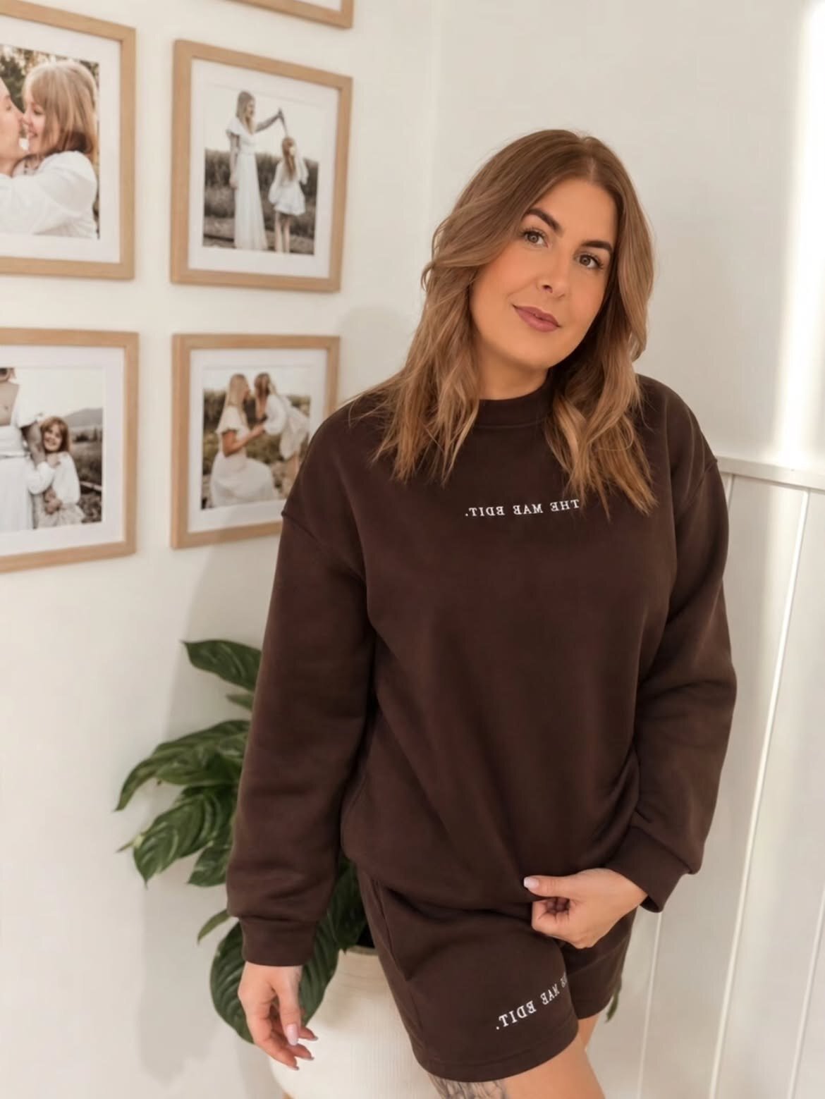 12 Loungewear Pieces for Women Over 40 (Not Sloppy) 3 2. Oversized Sweatshirt and Shorts Set