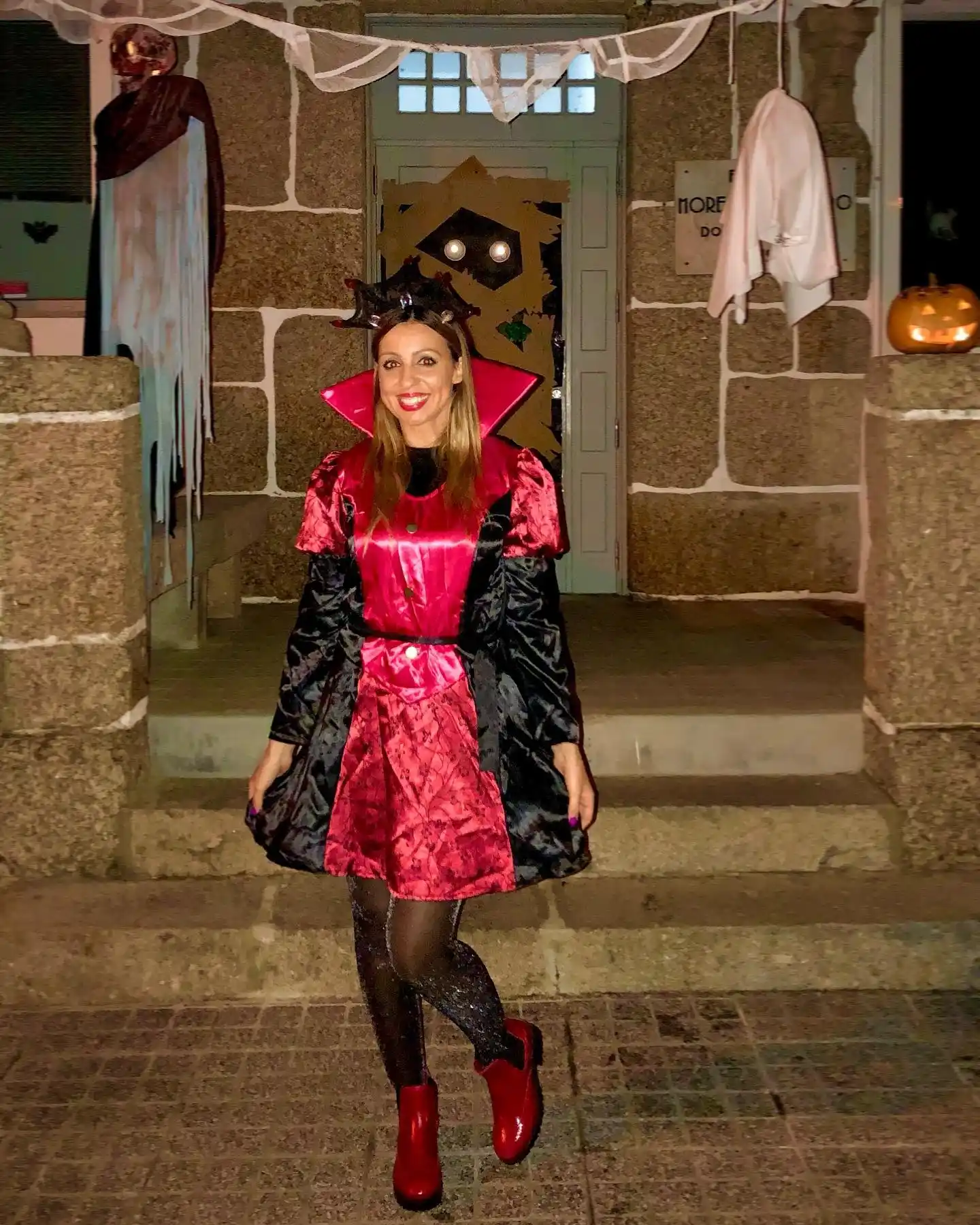 7. Pink and Black Vampire Dress
