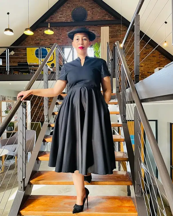 Fit and Flare Dress With a Veiled Boater Hat