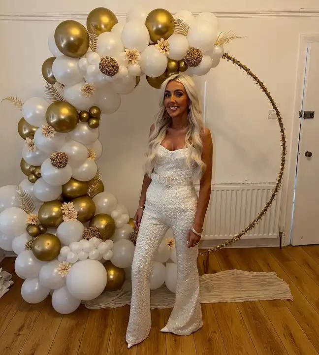 White Sequin Jumpsuit for the Bride
