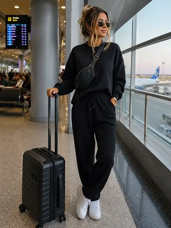 All Black Sweatshirt and Jogger Set