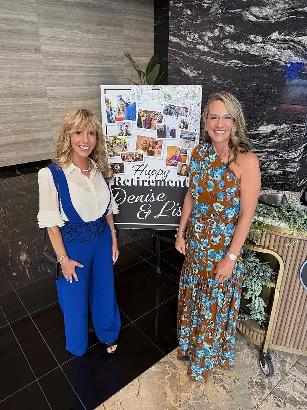18 Retirement Party Outfits for Women Over 40 (Casual to Formal) 10 Two Honoree Looks: Blue Jumpsuit and Floral Maxi