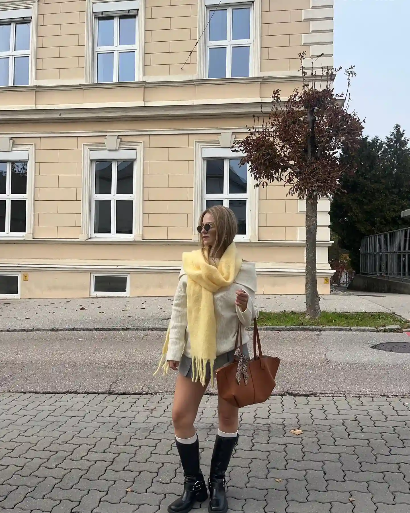 Fall Capsule Wardrobe for Women Over 40 (20 Pieces) 18 17. Yellow Fringed Scarf