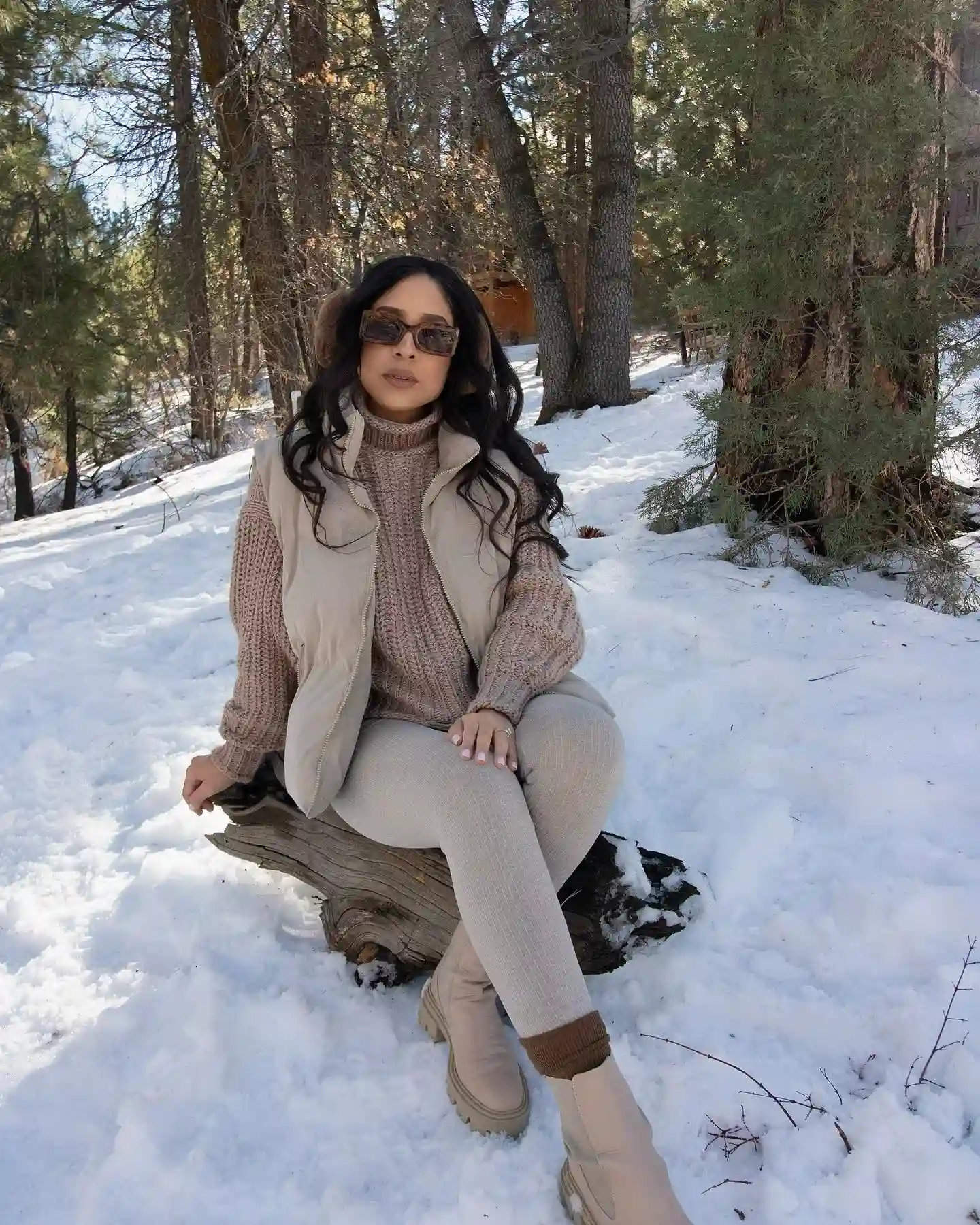 15. Beige Chunky Sole Boots