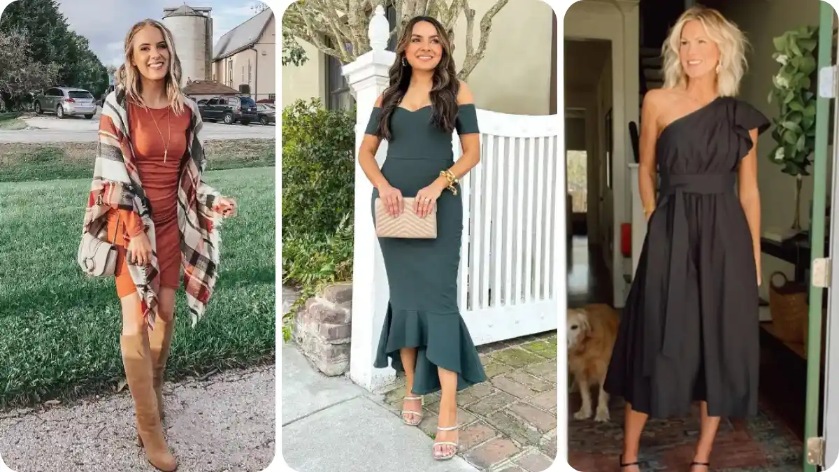 17 Fall Wedding Guest Dresses Over 40 That Look Expensive 1 fall wedding guest outfits over 40