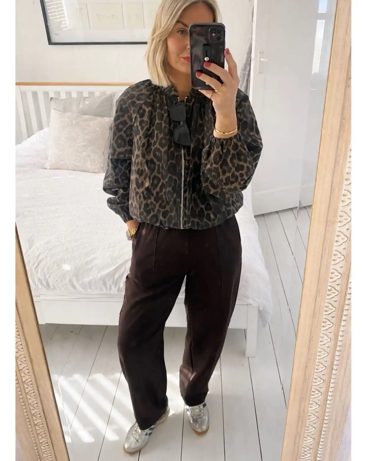18 Winter Work Outfits for Women Over 40 12 Leopard Print Paired With Deep Brown For Office Ease