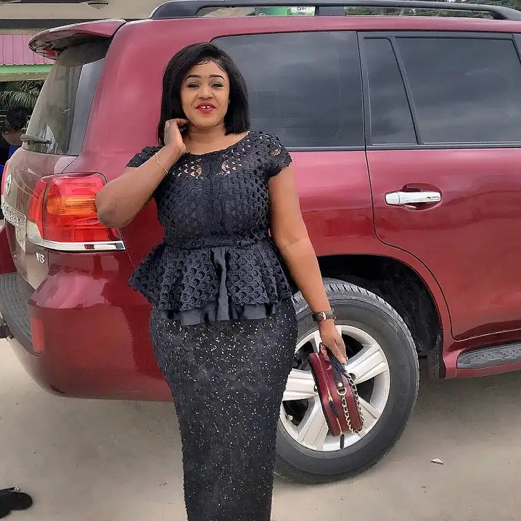 Lace Peplum Top With a Matching Pencil Skirt