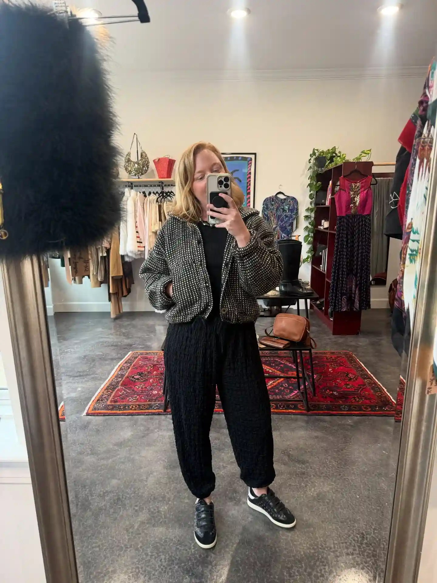 10. Tweed Jacket and Tapered Joggers