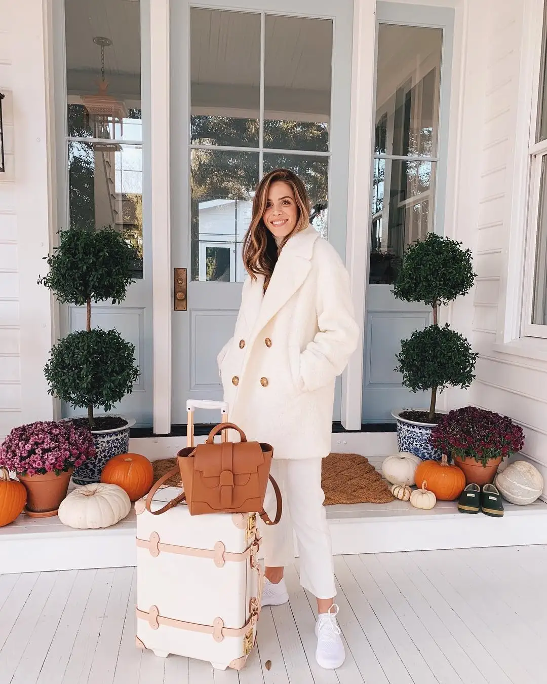 2. Cream Teddy Coat with Matching Trousers