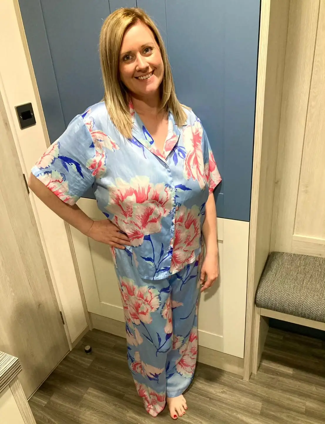 Elevated Pajamas for Women Over 40: 10 Sets You Can Answer the Door In 2 1. Striped Notch Collar Pajama Set
