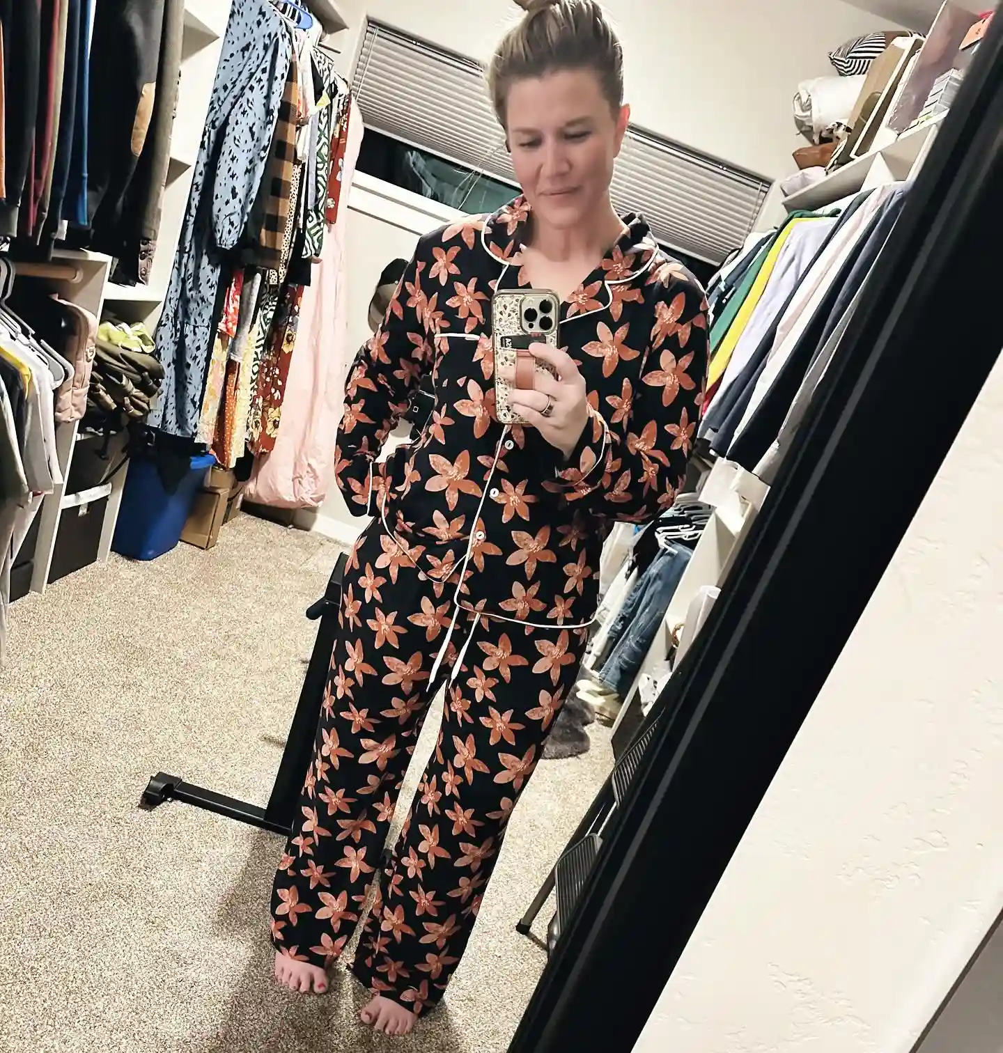 12 Loungewear Pieces for Women Over 40 (Not Sloppy) 9 8. Floral Piped Pajama Set