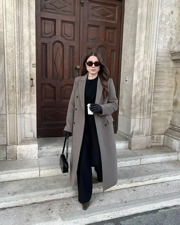 The Slim Double-Breasted Maxi Coat for Workdays
