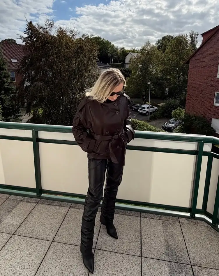 15 Leather Jacket Outfits for Women Over 40 That Actually Work 10 9. All Leather Look in Deep Brown