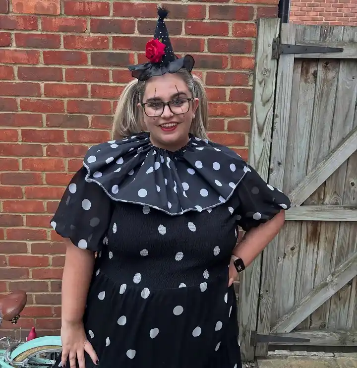 A Polka Dot Clown Witch Built Around One Dress