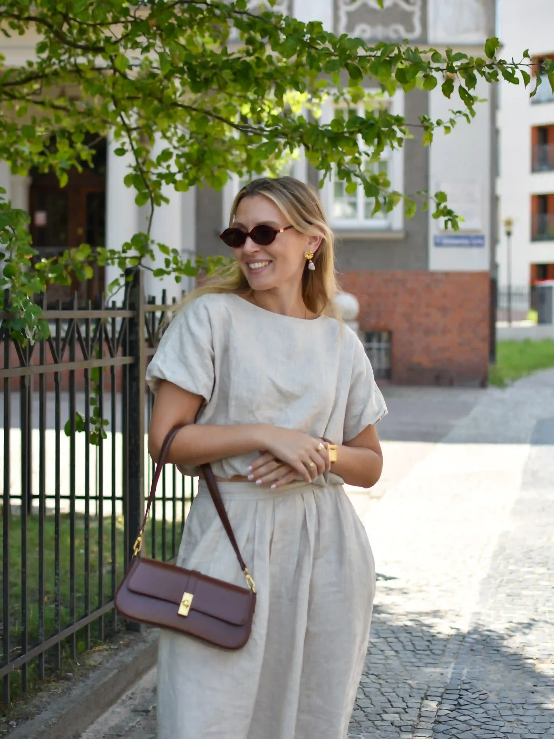 3. Linen Top and Matching Wide Leg Pants