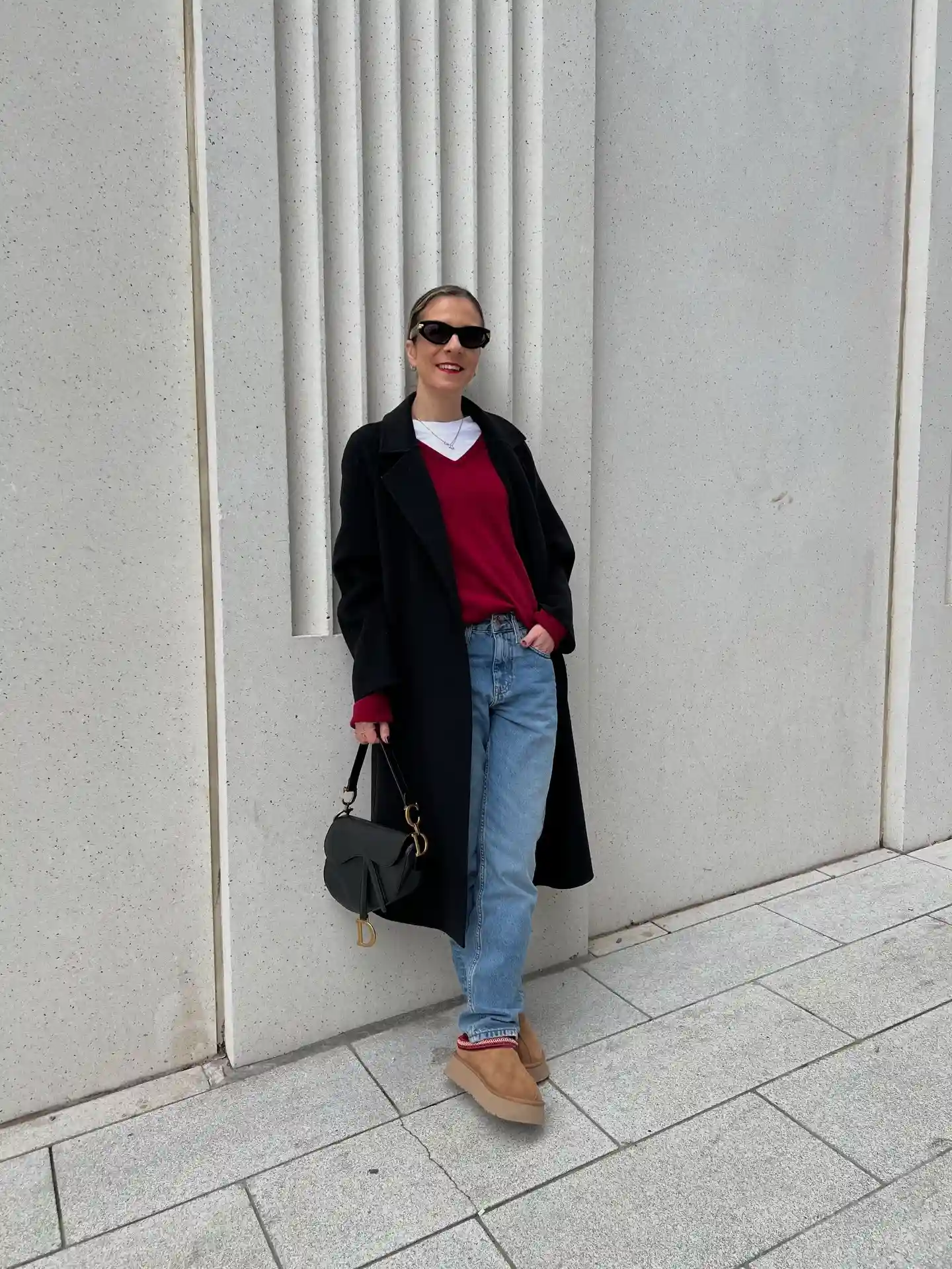 Fall Capsule Wardrobe for Women Over 40 (20 Pieces) 6 5. Burgundy V-Neck Sweater