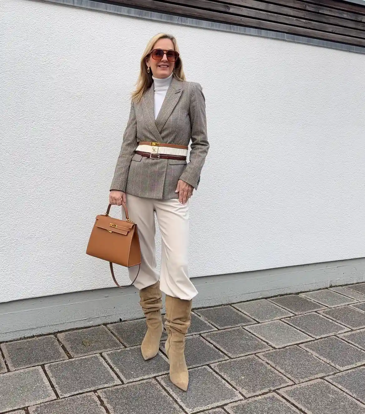 7. Camel Suede Slouchy Boots