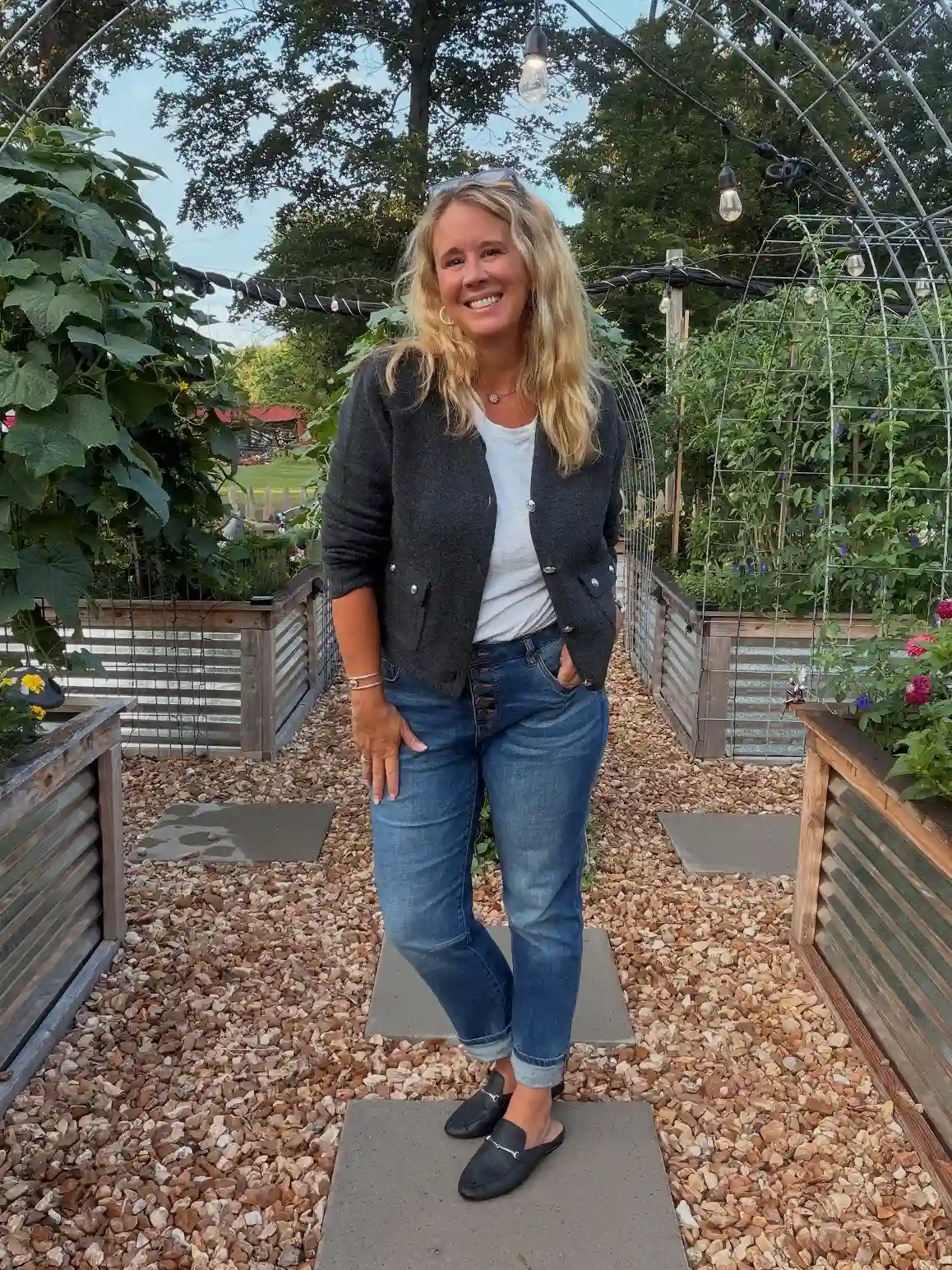 1. Cropped Wool Cardigan and Cuffed Jeans