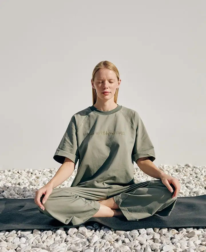 Sage Oversized Tee and Wide Leg Lounge Pants